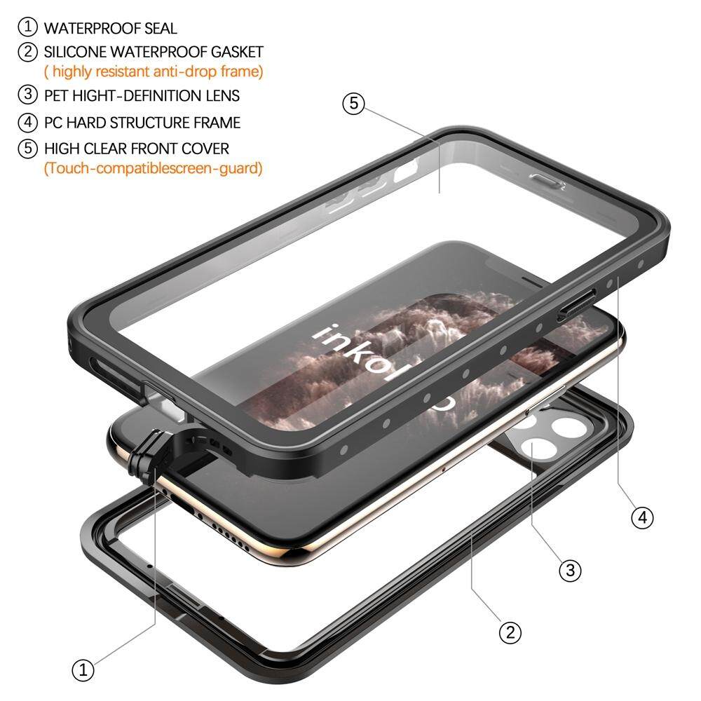 Inkolelo Coque Étanche iPhone 11 Pro 5 8 inch IP68 Imperméable Etui de