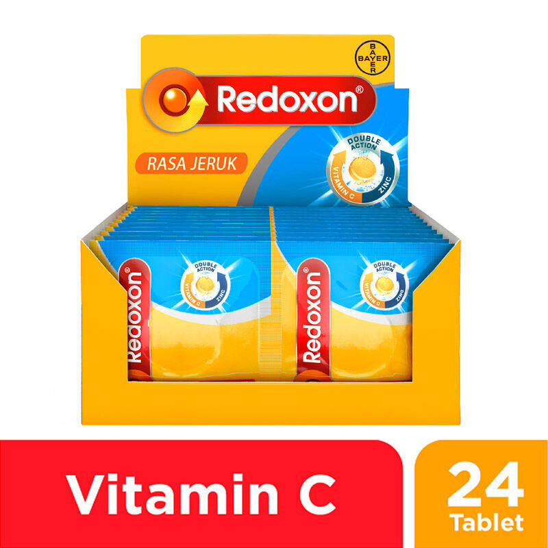 Redoxon Double Action Vitamin C Zinc Effervescent Orange Tablets 12x2 S