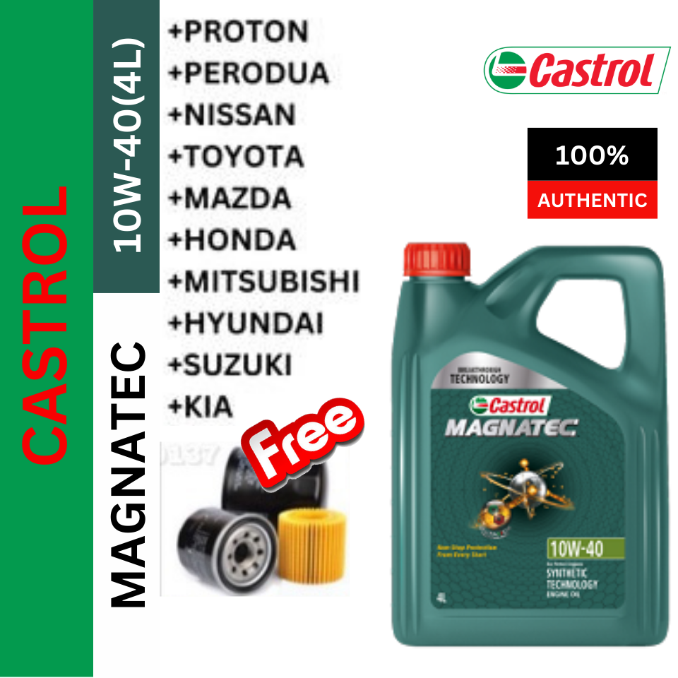 FREE ORIGINAL OIL FILTER CASTROL MAGNATEC 10W40 SEMI SYNTHETIC ENGINE