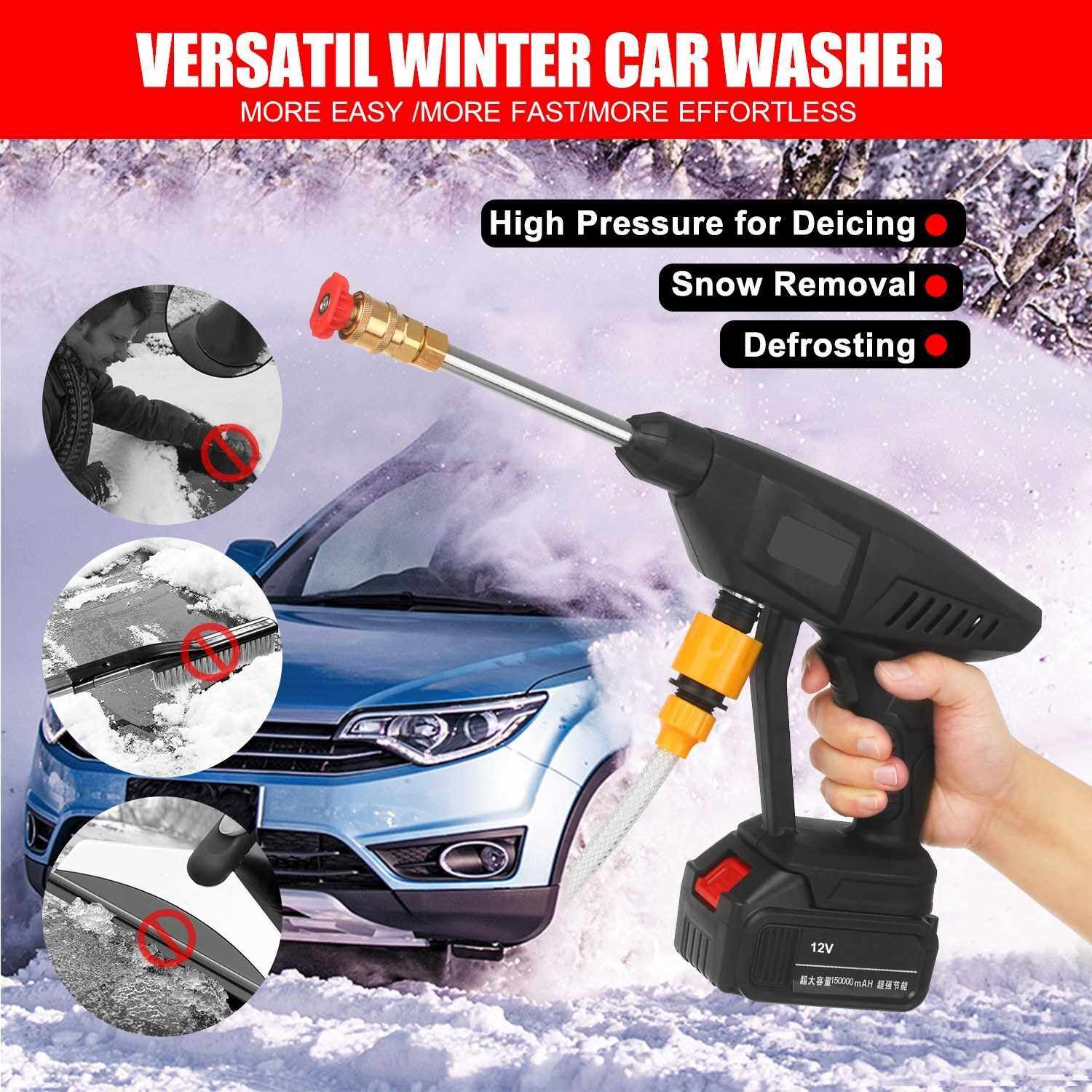 12V Portable High Pressure Washer Machine 15A 30Bar Cordless Washer Gun