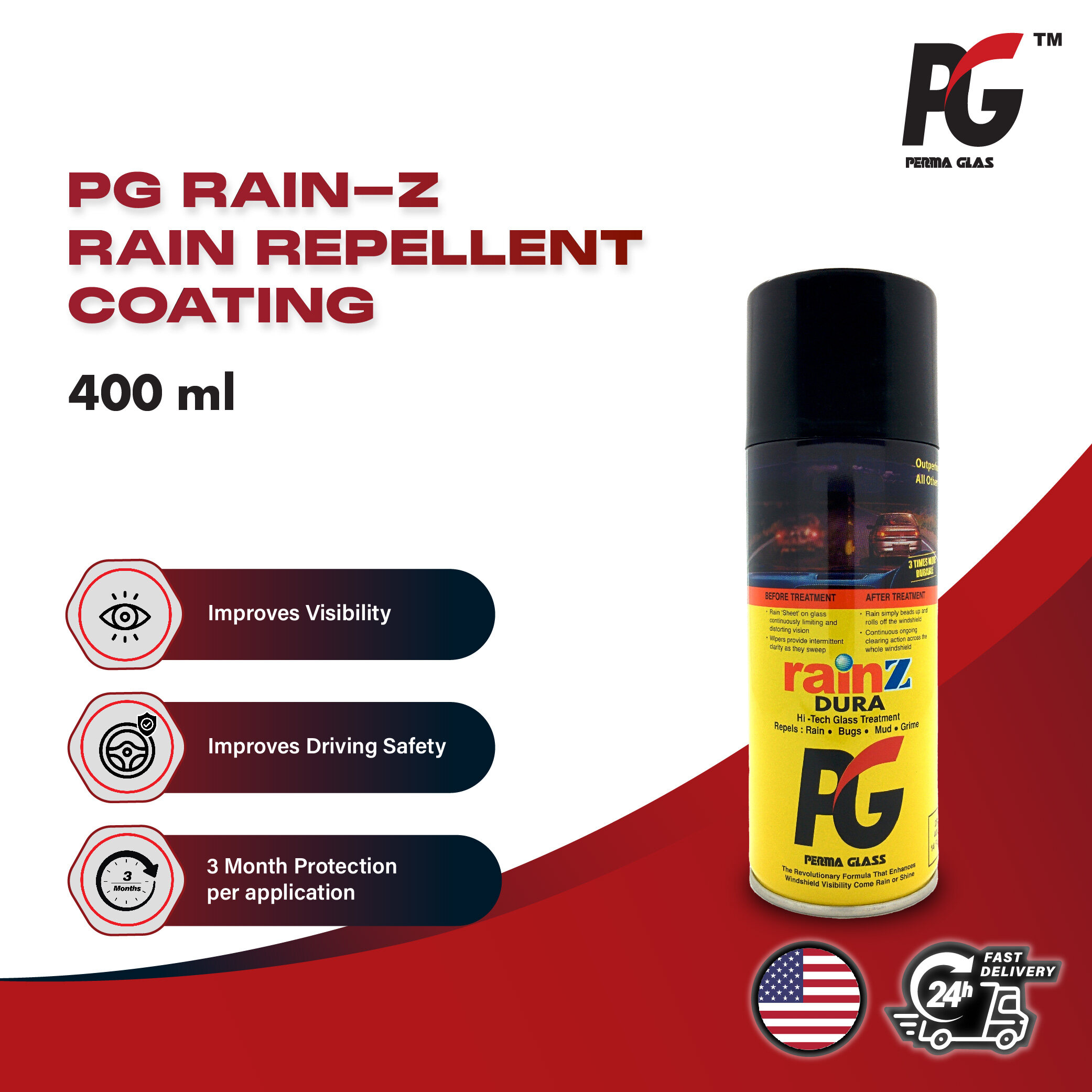 PG Rain Z Glass Rain Water Repellent Coating 400ml Price Reviews