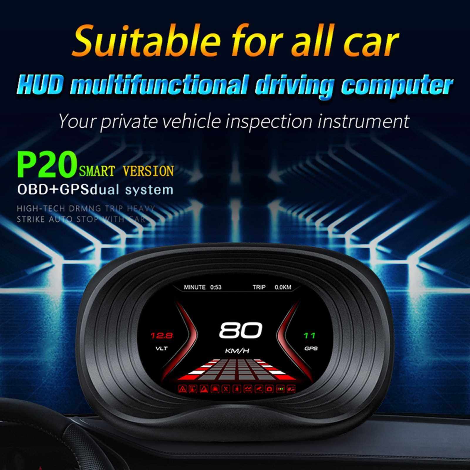 Car HUD Display OBD GPS Dual System Head Up Display High Definition