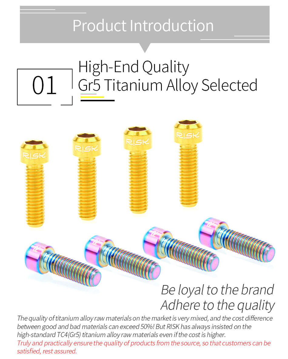 Discount Shop Risk Pcs M Mm Titanium Ti Bolts Screws For Mtb