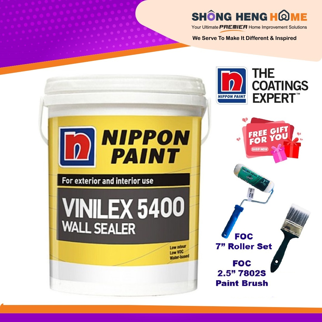 1L Nippon Paint Satin Glo Interior Wall White Dawn OW 1036 P Freegift