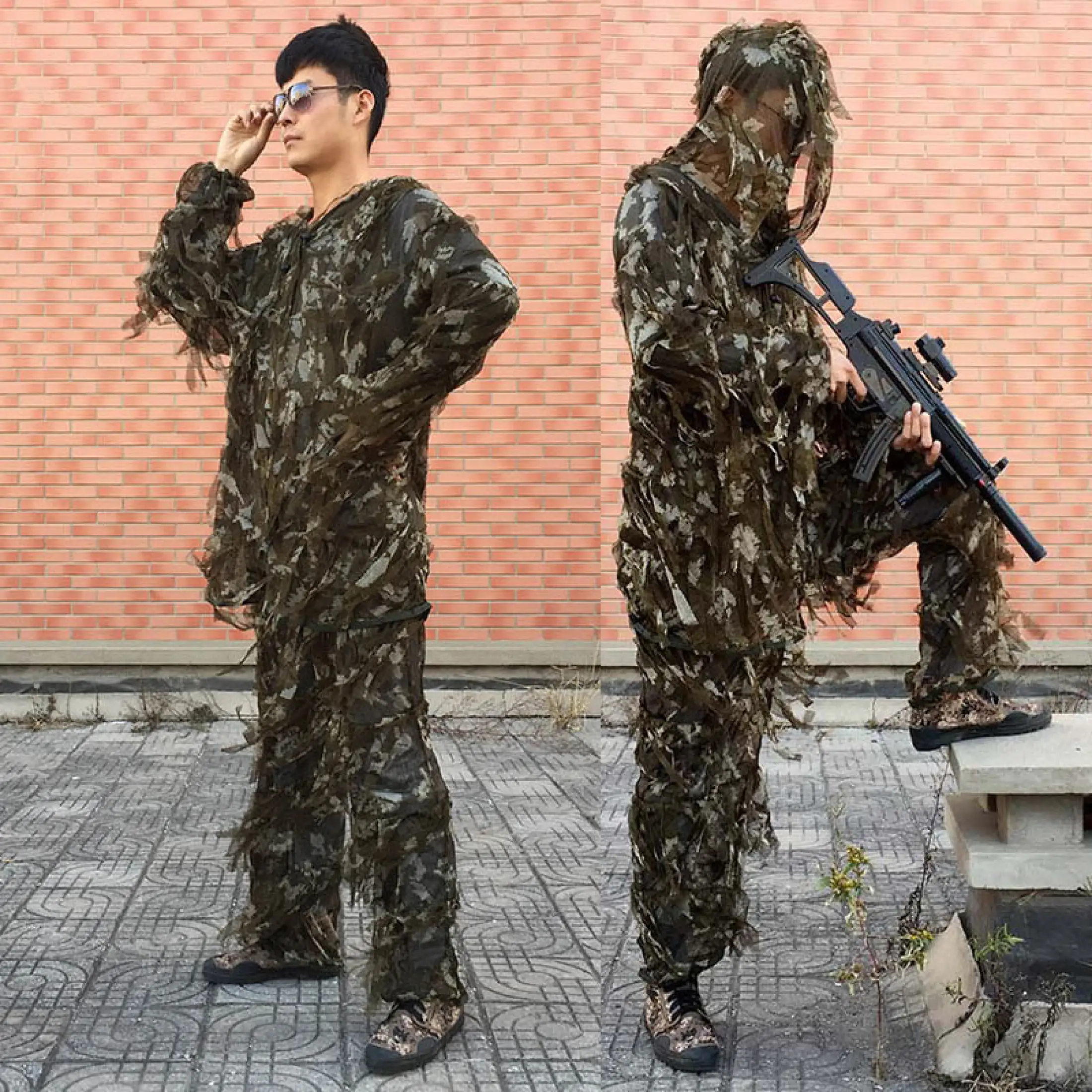 Hunting Woodland Cs Bionic Grass Sniper Ghillie Suit Leaf Disguise