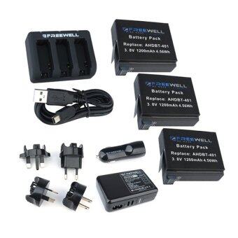 GoPro HERO4 Charging Kit with 3-Pack Battery + Triple Charger + Car 