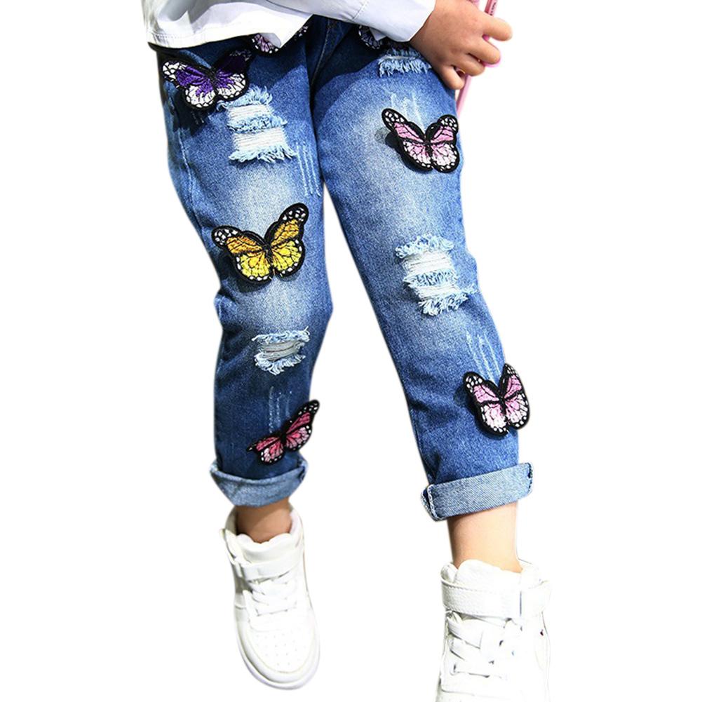 Anak Gadis Jeans Robek Butterfly Bordir 
