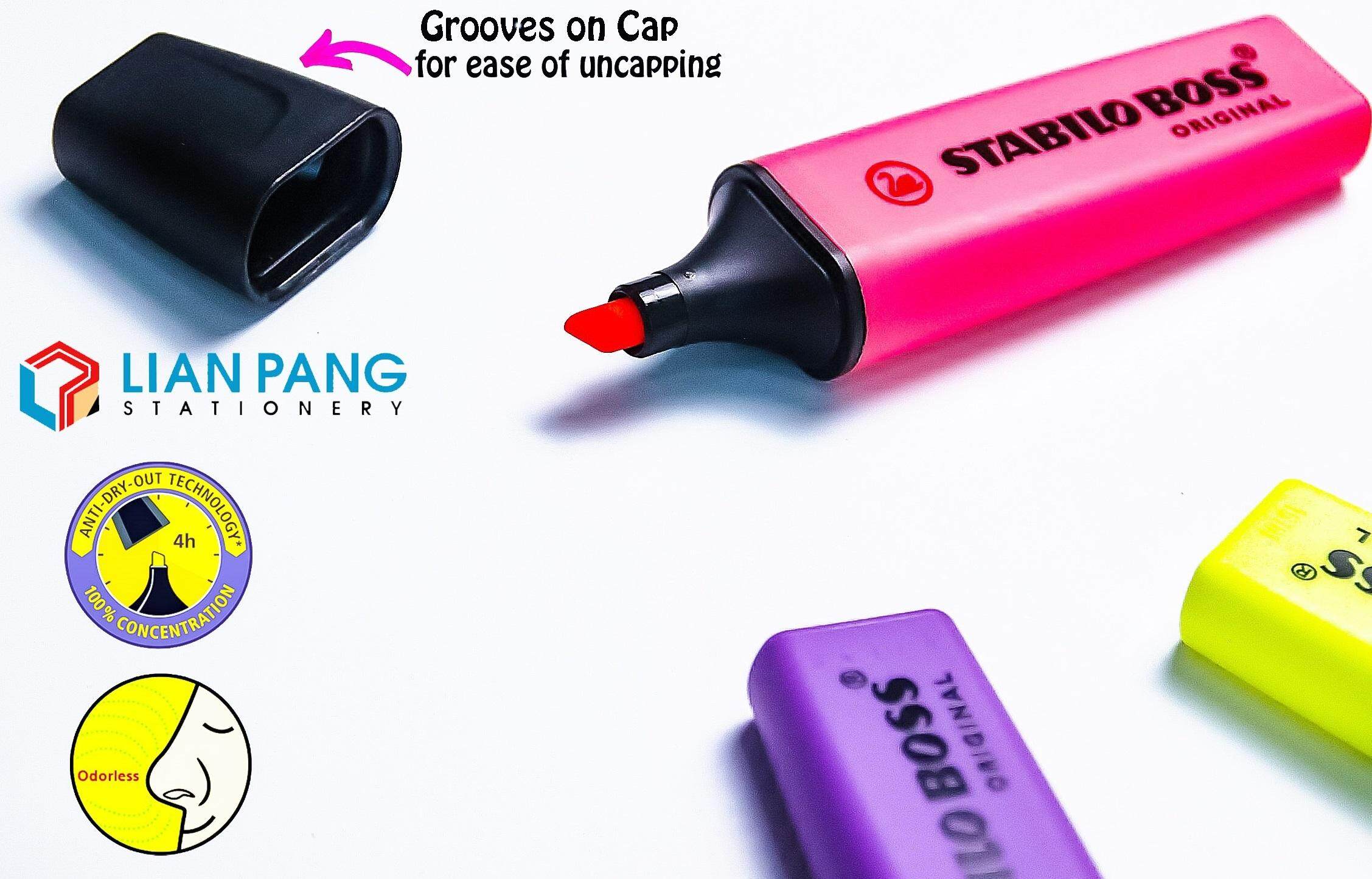 Stabilo Boss Highlighter Pen AntiDry Available 8 Colours Green PGMall