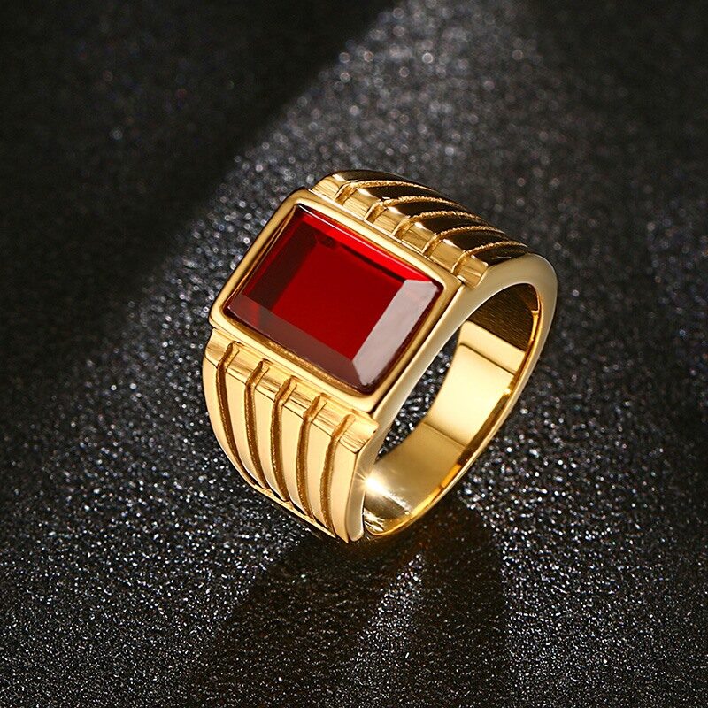 stone gold ring design for man