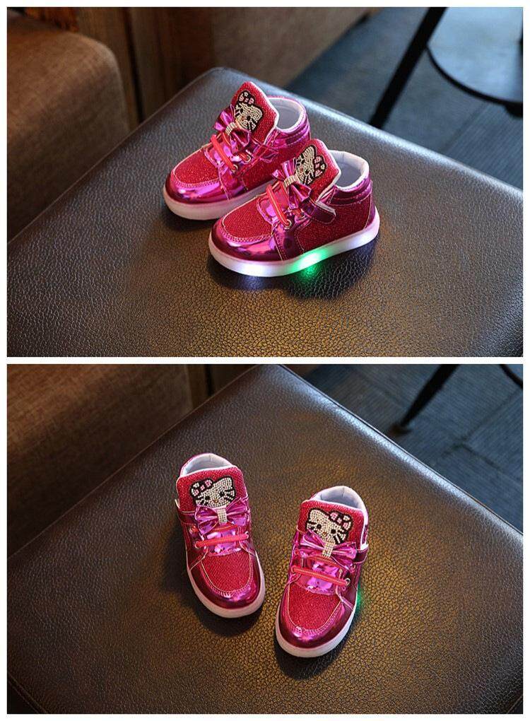 Bé gái Giày Bé Gái Công Chúa Giày Trẻ Em có Đèn Cho Bé Móc Vòng LED Giày Trẻ Em Sáng đèn Phát Sáng Giày  -quốc tế