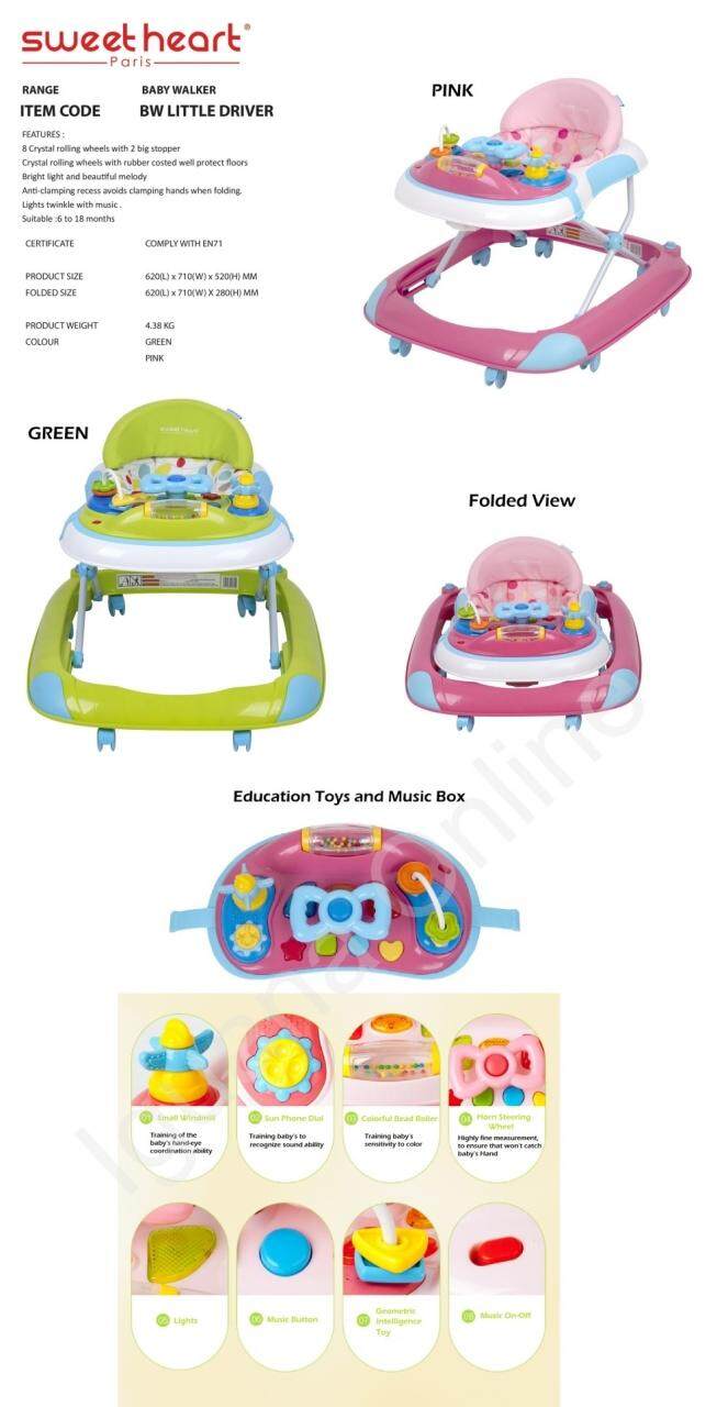 sweet heart paris baby walker