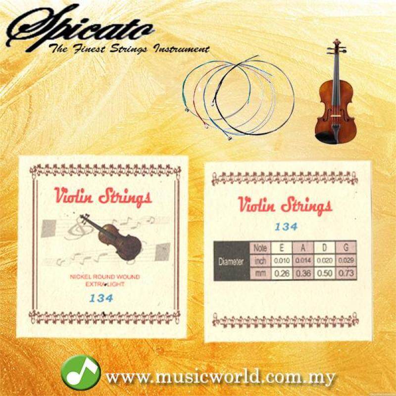 Spicato Violin String Set V134 Nickel Round Wound With Extra Light E A D G Malaysia