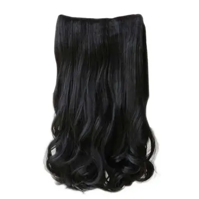 Amart Korean Fashion 5 Clips In 60cm Women Long Curly Wavy On Hair Extensions Full Head Top(black)