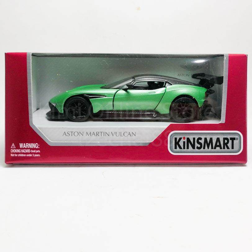 Kinsmart 1:38 Die-Cast Aston Martin Vulcan Car Metal Green Model with Box Collection Christmas Gift 