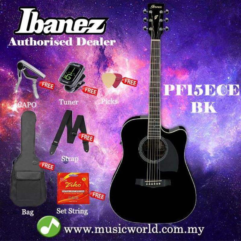 Ibanez PF15ECE-BK Black Dreadnought Cutaway Acoustic-Electric Guitar (PF15ECE) Malaysia