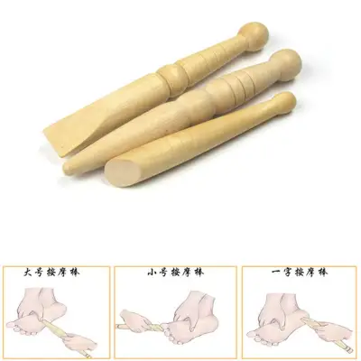 3pcs Wooden Massage Roller Stick Anti Cellulite Acupoint Guasha Board Massage Wood Roll Needle Body Neck Back Foot Therapy Massager