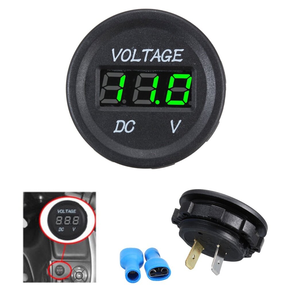 DC 12V-24V LED Panel Voltage Meter Digital Display Voltmeter Auto Car Motorcycle