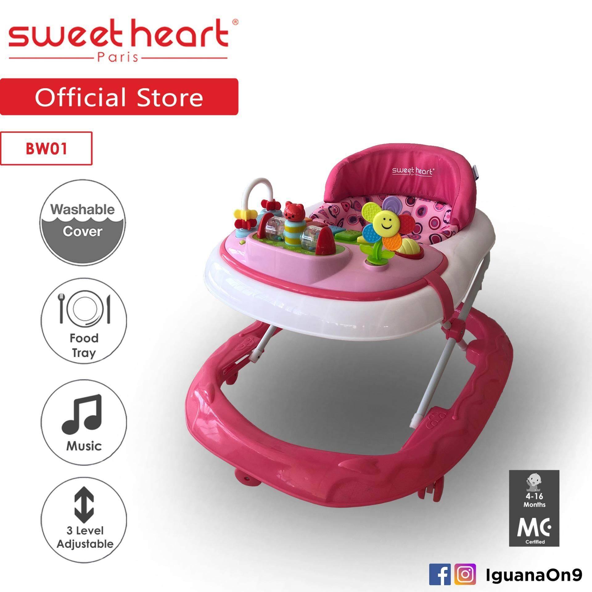 Sweet Heart Paris Baby Walker BW01 (Pink) With 3 Height Adjustment