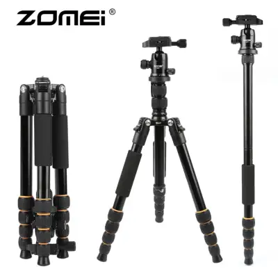 ZOMEI Q666 Portable Camera Aluminium Tripod Monopod with Ball Head for DSLR Canon Nikon Sony DV Video