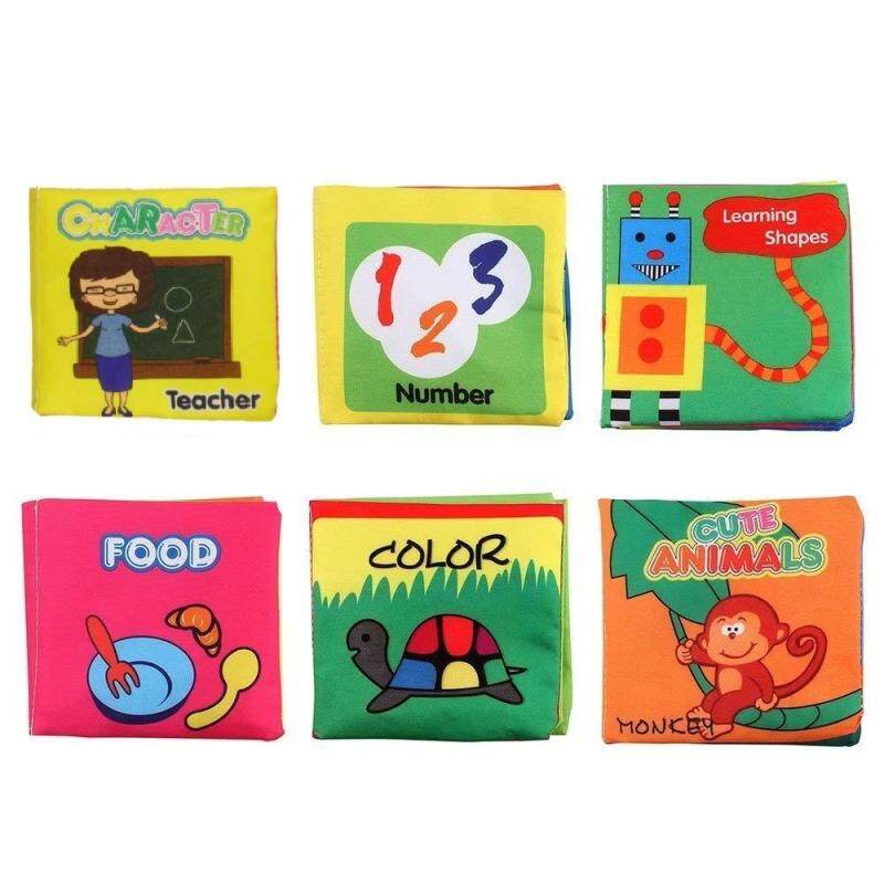 Baby Book  Non-Toxic Soft Cloth Book Set Infant Children Educational Toys, Baby Gifts for Boy and Girl, Pack of 6 Malaysia