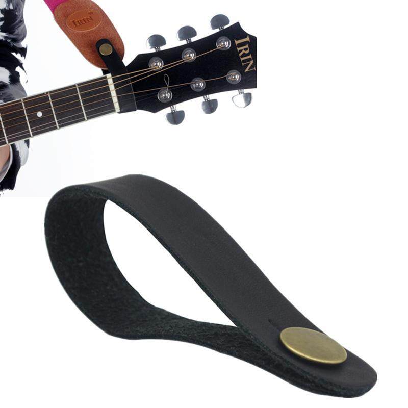 Black Leather Guitar Strap Holder Button Safe Lock for Acoustic Electric Classic Guitar Bass Malaysia