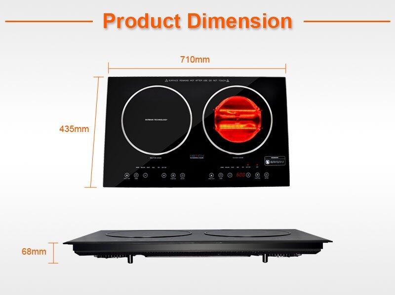 HETCH 2 in 1 Induction + Halogen Cooker 1500W + 1600W (SIRIM Certified