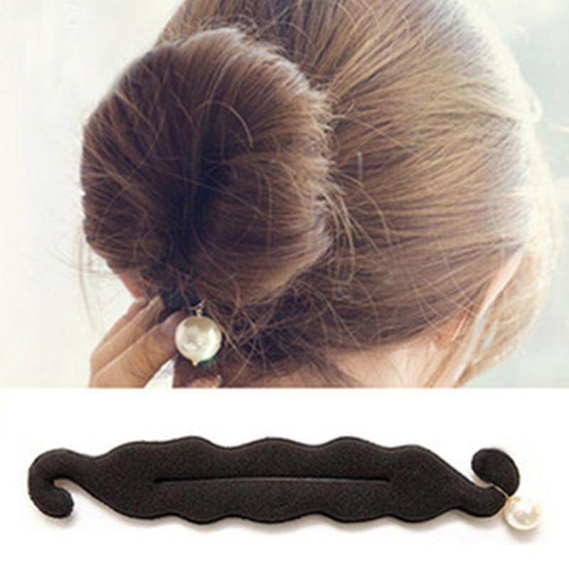 Gambar Fang Fang Big Pearl Magic Sponge Hair Styling Bun Maker Twist Curler Tool Clip Donut Style