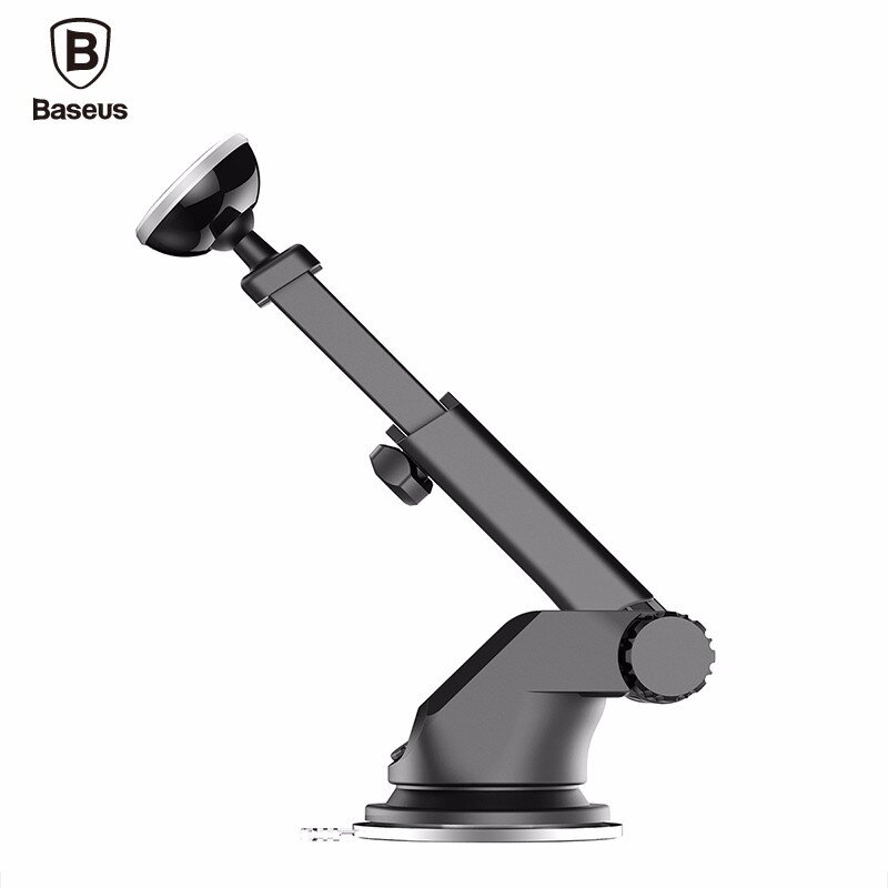 Retail | BASEUS Universal Telescopic Magnetic Car Mount Mobile Phone Stand Holder 360 Rotation For iPhone Samsung | Silver