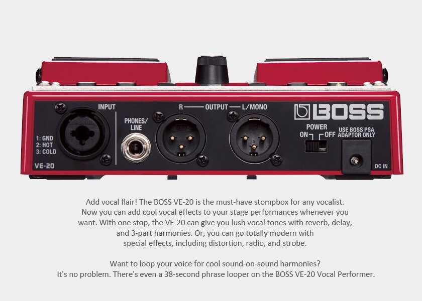 Boss VE-20 Vocal Performer Vocal Processor Effect Pedal (VE20 / VE