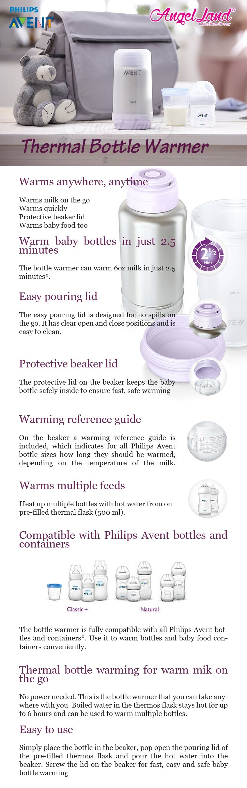 philips avent bottle warmer on the go