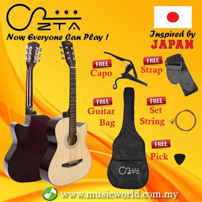ZTA 38 Inch Acoustic Guitar Natural Cutaway Starter Pack Folk Guitar Bundle Malaysia