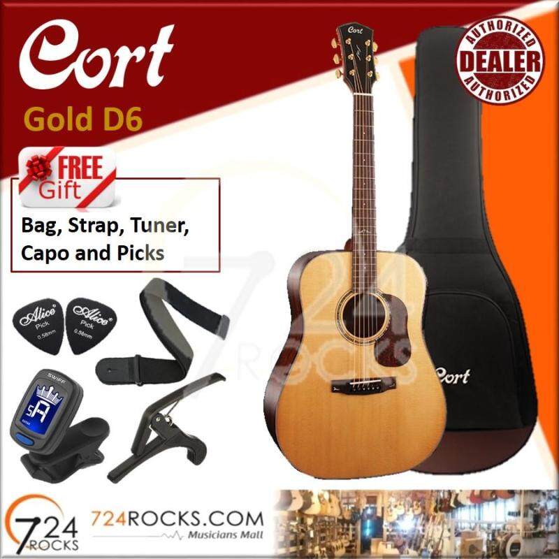 Cort Gold D6 Gold Series Full Solid Dreadnought Body Acoustic Guitar (Natural Glossy)(Gold-D6 , GoldD6) Malaysia