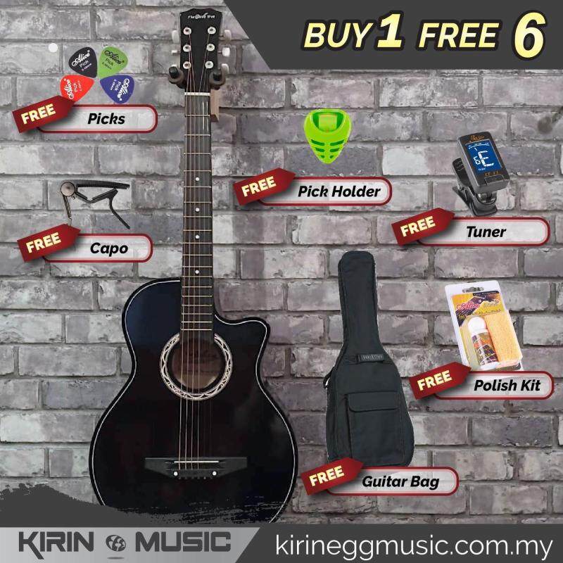 Acoustic Guitar for Beginner (The Olive Tree) 38inch, Black, Steel Strings, Buy 1 Free 6 Malaysia