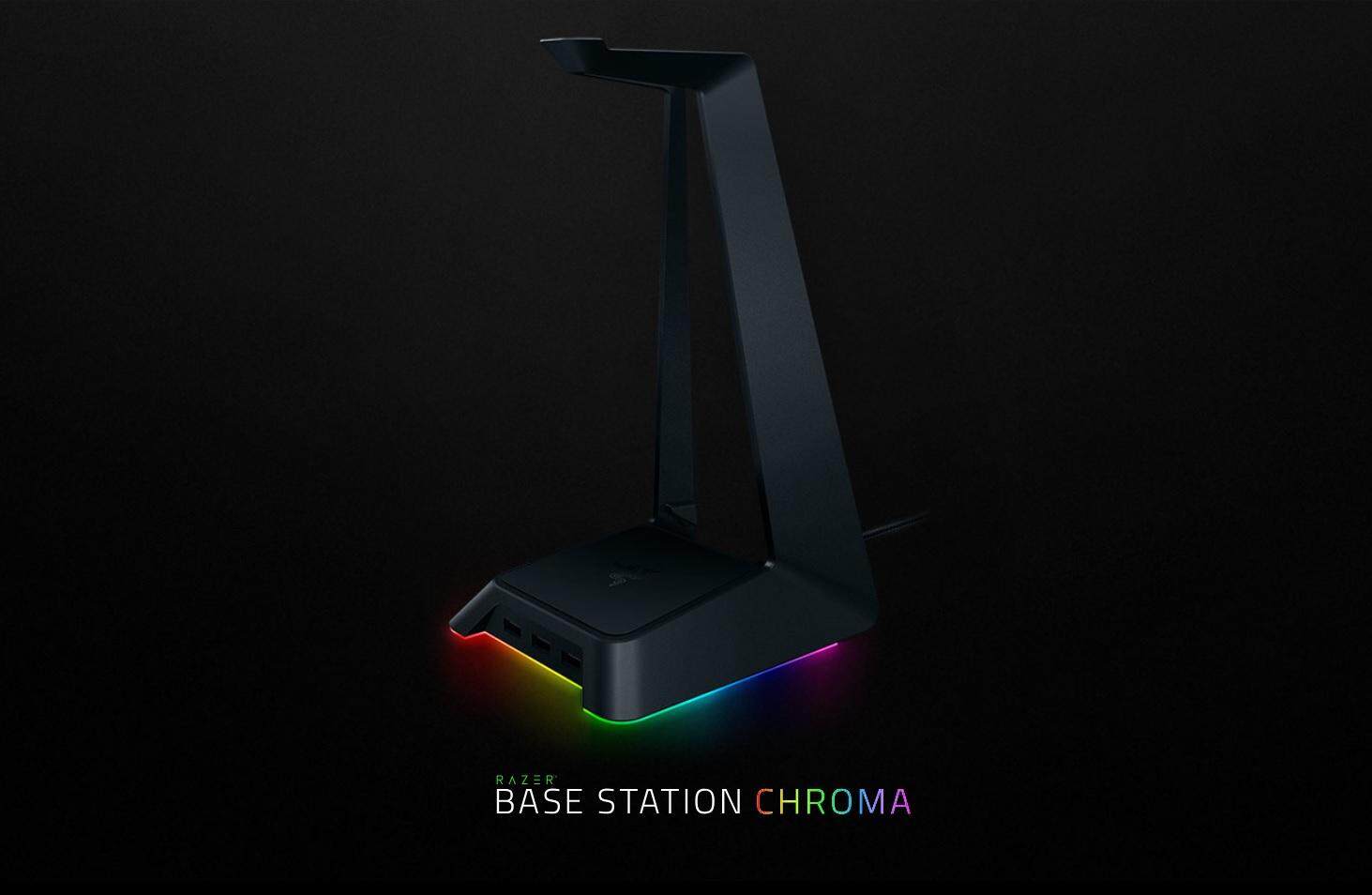 Razer Base Station Chroma Enabled Headset Stand with USB Hub Mercury