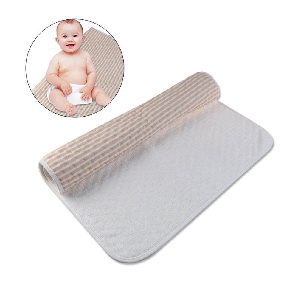 Baby Crib Mattress Pad Infant Waterproof Cotton Breathable Waterproof Urine Mat Bedding Changing Cover Protector Reusable Incontinence Bed Pads Washable Incontinence Underpads Blue M