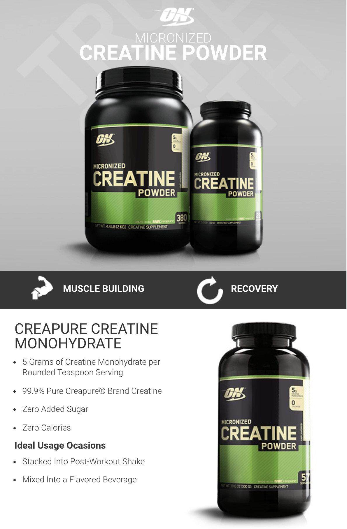 Optimum Nutrition Micronized Creatine Powder, Unflavored, 300g | Lazada