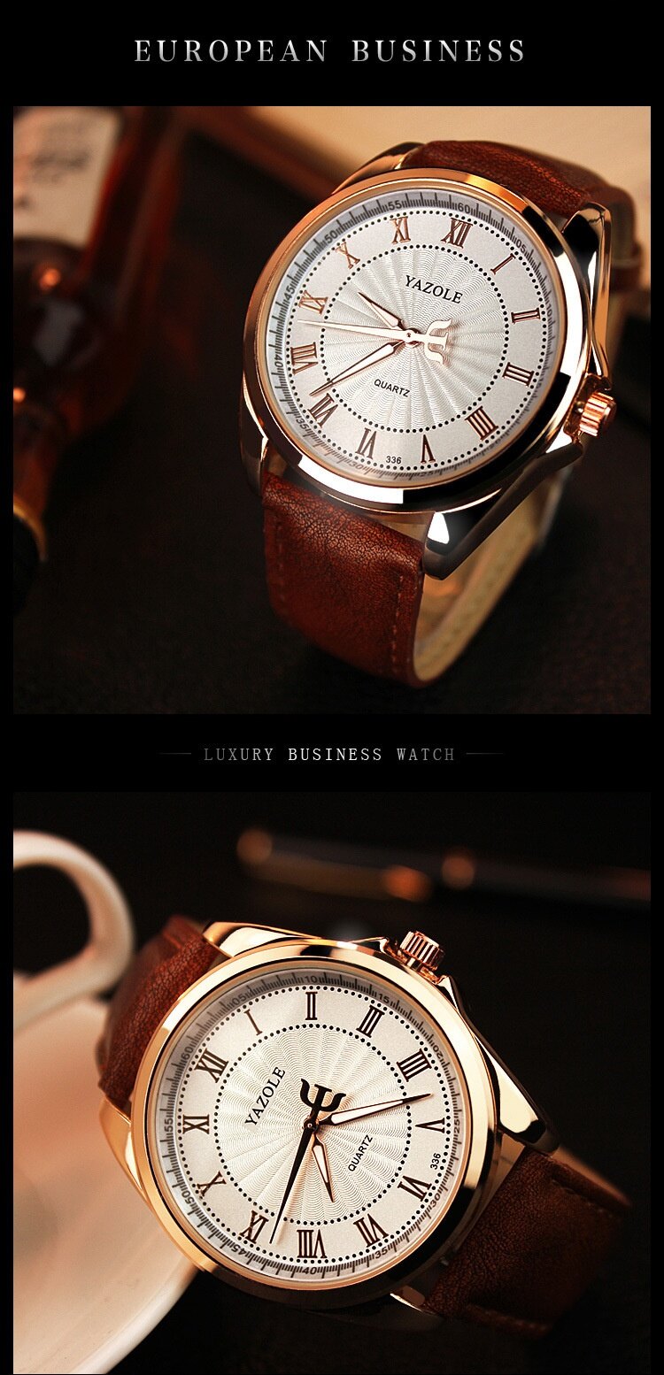 Đồng Hồ Thương Hiệu Xa Xỉ Hàng Đầu YAZOLE 336, Cho Người Đàn Ông, Đồng Hồ Thạch Anh Nam Thể Thao Thời Trang Xu Hướng Đồng Hồ Đeo Tay Quà Tặng Cho Nam Jam Tangan Lelaki
