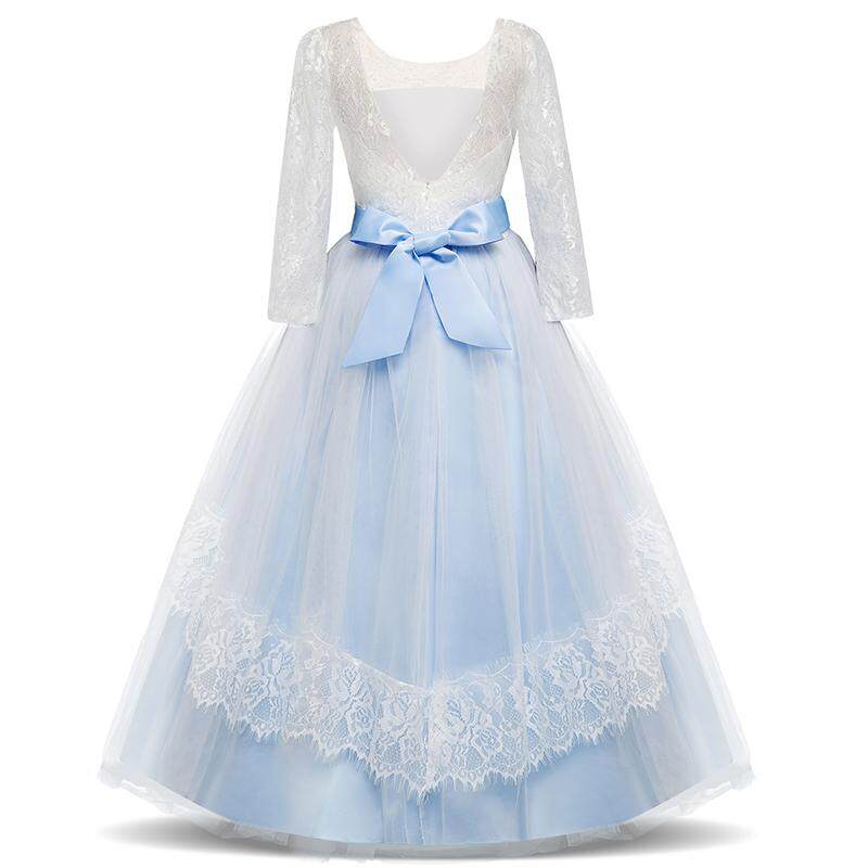 New Girls Wedding Formal Dress Elegant Long Prom Dresses For Children ...