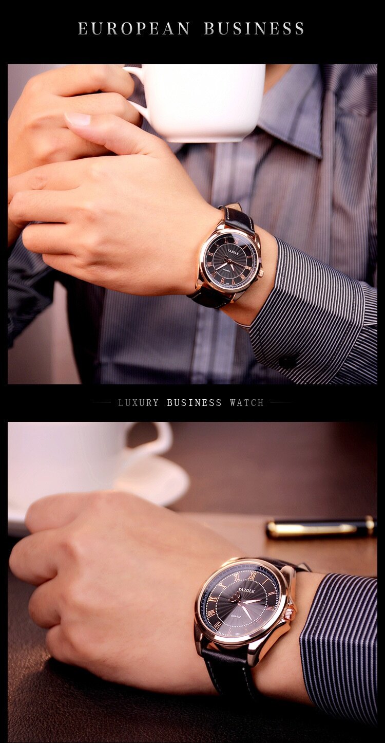 Đồng Hồ Thương Hiệu Xa Xỉ Hàng Đầu YAZOLE 336, Cho Người Đàn Ông, Đồng Hồ Thạch Anh Nam Thể Thao Thời Trang Xu Hướng Đồng Hồ Đeo Tay Quà Tặng Cho Nam Jam Tangan Lelaki