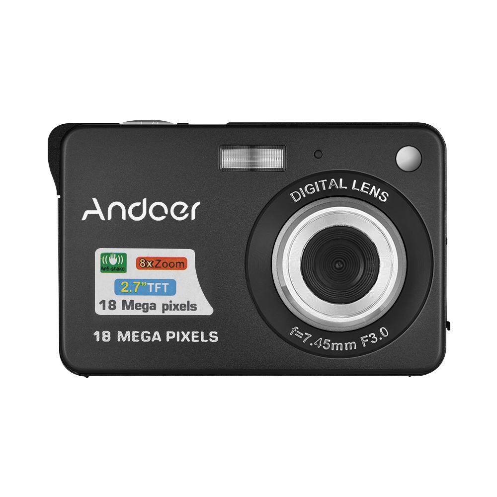 รูปภาพเพิ่มเติมของ Andoer 18 เมตร 720 จุด HD กล้องดิจิตอลกล้องวิดีโอที่มี 2 ชิ้นแบบชาร์จค้างคาว teries 8X ซูมดิจิตอลป้องกันการสั่นไหว 2.7 นิ้วจอแอลซีดีเด็กของขวัญคริสต์มาส
