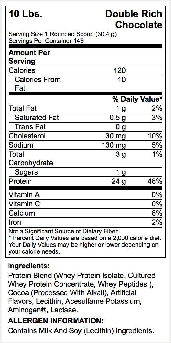 Optimum Nutrition Gold Standard 100 Whey, Double Rich Chocolate, 10lbs