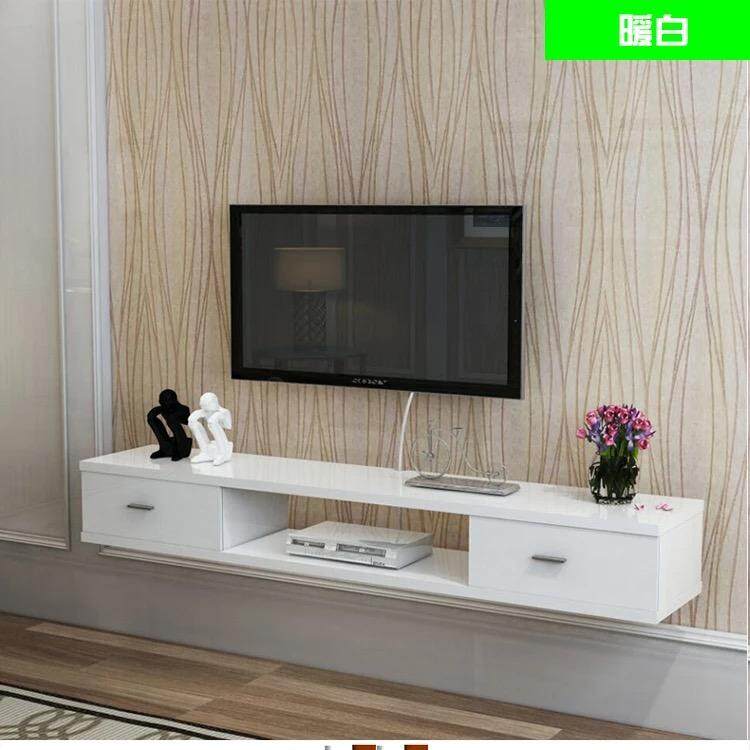 wall mounted tv cabinet with drawers (white)