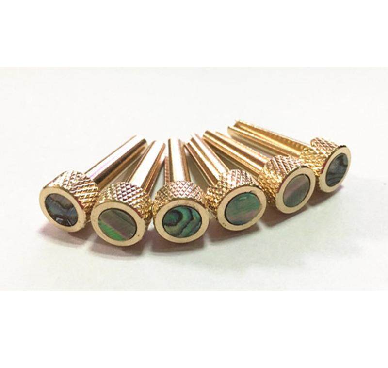 Brass Abalone 6Pcs Bridge Pins End Pin Set for Acoustic Guitar Copper Tone Malaysia