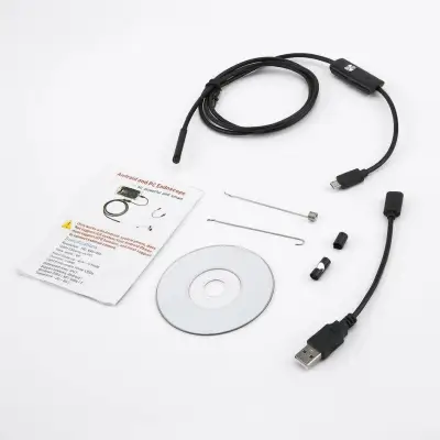 OH 6 LED 5.5mm Lens 720P Endoscope Waterproof Inspection Borescope for Android Black