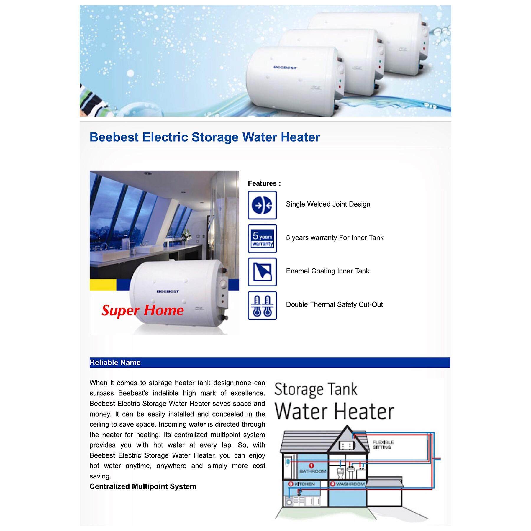 Beebest BSH50LH Electric Storage Water Heater 50L PGMall