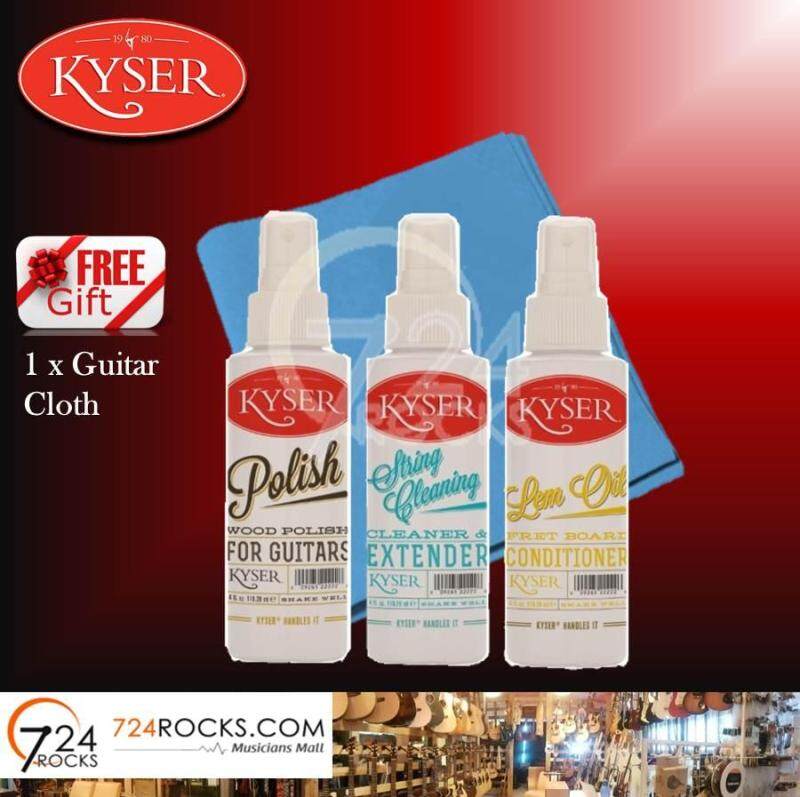 Kyser Guitar Polish , String Cleaning , Lemon Oil Care Products Pack Malaysia