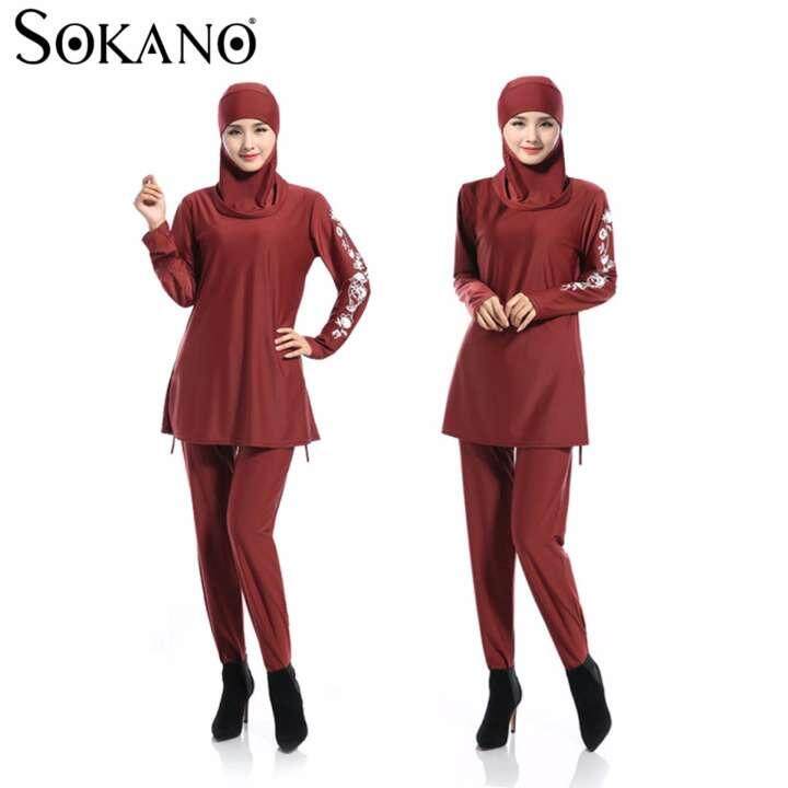 Fashion Ladies Muslimah Women Swim Suit Wear Sport Clothing - Red