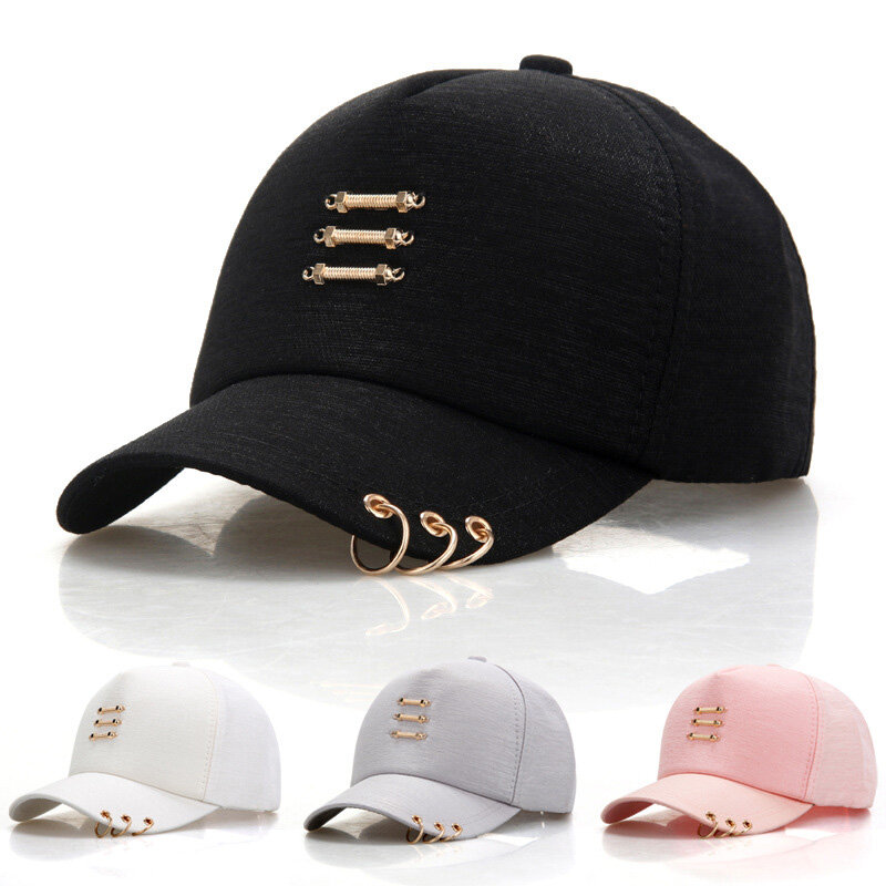 Metal Circle Baseball Caps Women Men 