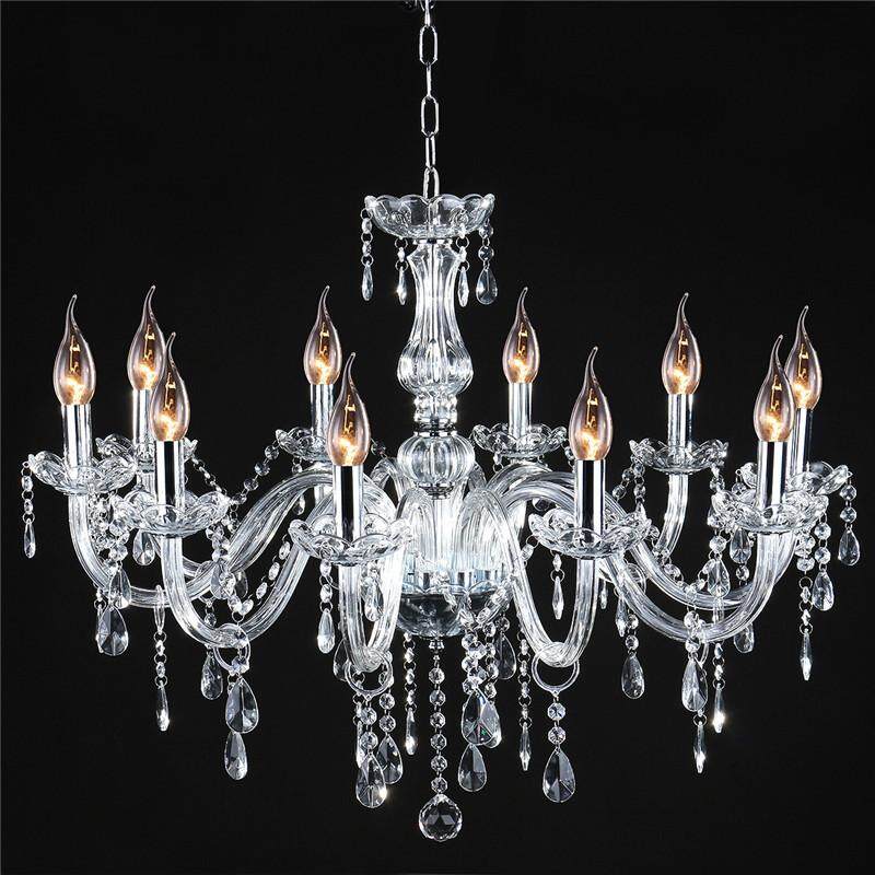 Cristal E12 de la lámpara de techo colgante de luz 10 Jefes de la hoja