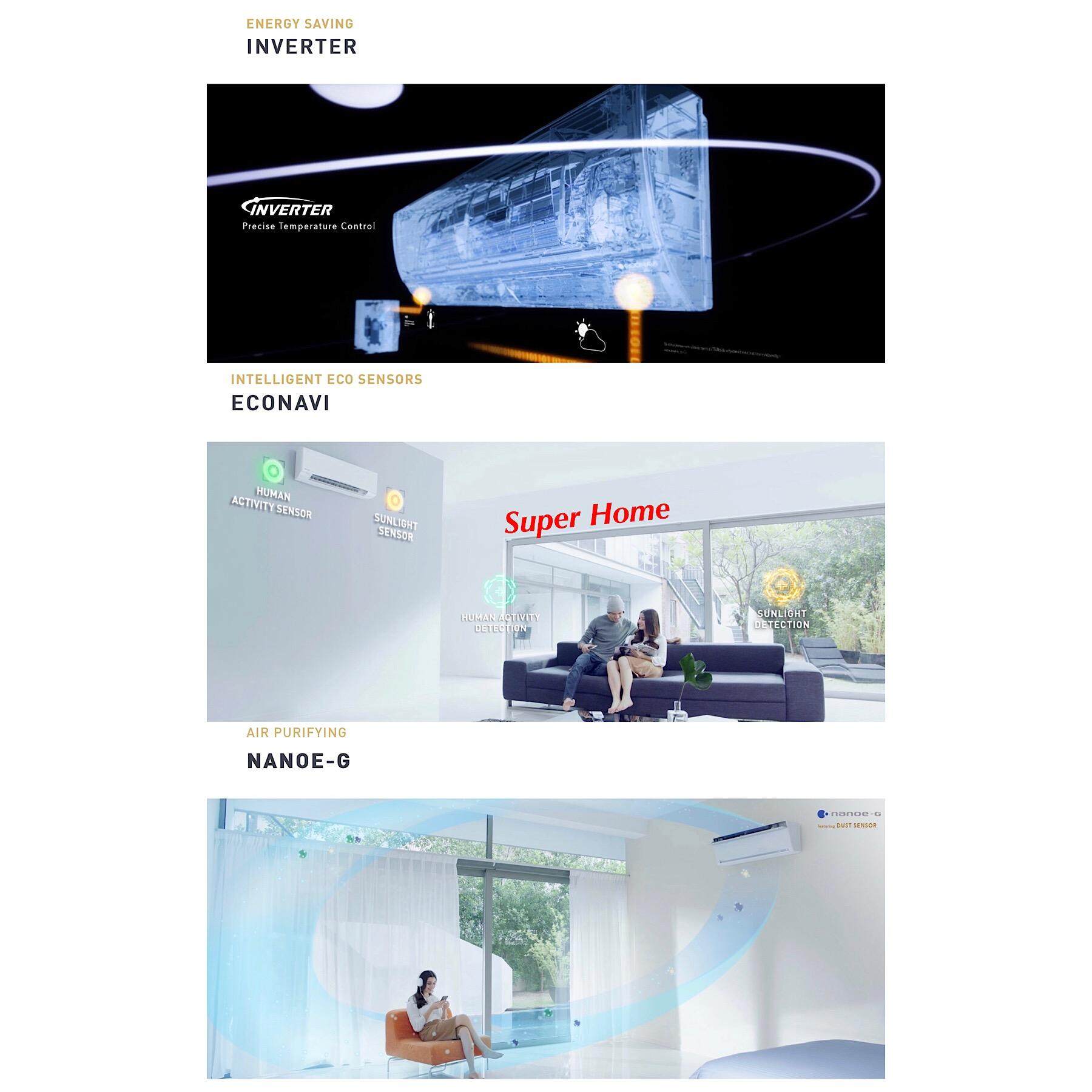 [New Model 2017] Panasonic 1.0hp Premium Inverter + Econavi + NanoeG Air Conditioner CSS10TKH